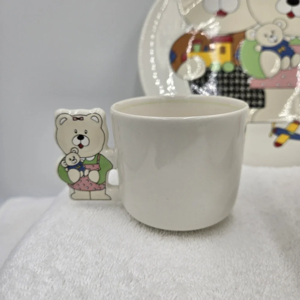 Mikasa Playtime Bears Children's Dinnerware Set 3 Piece Plate Bowl Cup Japan